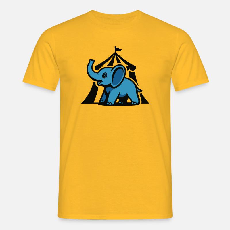 Blue Circus Elephant - Men's T-Shirt - yellow