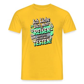 Ich Liebe Dich Mehr Als Reisen Aber - Männer T-Shirt - Gelb - Vorne - AI Model Male 178 dark (178cm)