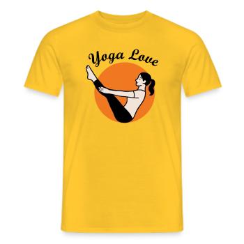 Yoga Love - Männer T-Shirt - Gelb - Vorne - AI Model Male 178 dark (178cm)