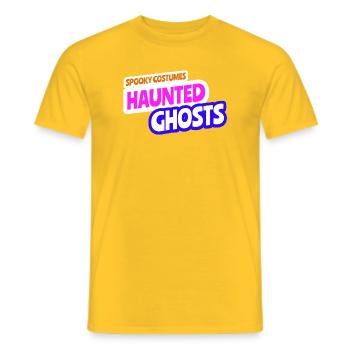 Haunted Ghosts – Spooky Shadows of the Night - Men's T-Shirt - yellow - Front - AI Model Male 178 dark (178cm)