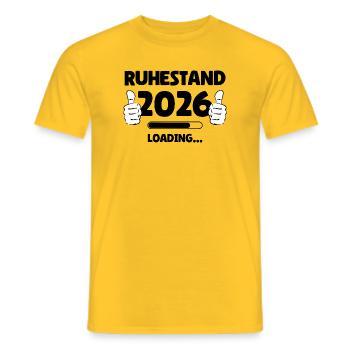 Retraite 2026 Chargement - T-shirt homme - jaune - Devant - AI Model Male 178 dark (178cm)