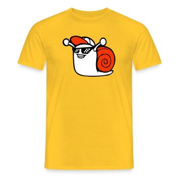 Snail Sunglasses Cute Cute Happy Cool - Men's T-Shirt - yellow - Front - AI Model Male 178 dark (178cm)