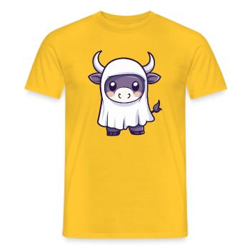 Bull Halloween fantôme - T-shirt homme - jaune - Devant - AI Model Male 178 dark (178cm)