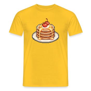 Pixel Pancake Cherries - Men's T-Shirt - yellow - Front - AI Model Male 178 dark (178cm)