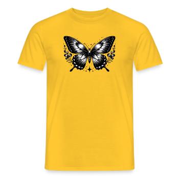 Böhmischer schwarz-weißer Schmetterling - Männer T-Shirt - Gelb - Vorne - AI Model Male 178 dark (178cm)