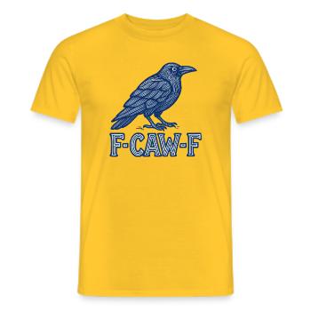Blue Crow F-Caw-F Vintage Tee - Men's T-Shirt - yellow - Front - AI Model Male 178 dark (178cm)