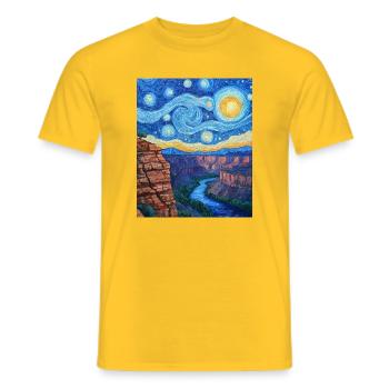 Grand Canyon Arizona USA Van Gogh Style - Men's T-Shirt - yellow - Front - AI Model Male 178 dark (178cm)