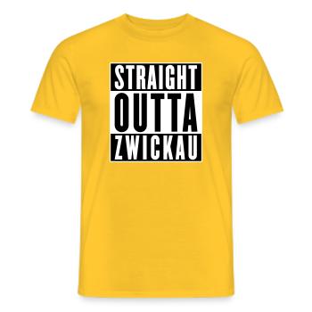 Straight outta Zwickau (Farben änderbar) - Männer T-Shirt - Gelb - Vorne - AI Model Male 178 dark (178cm)