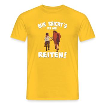 Mir reicht's Reiten statt reden - Männer T-Shirt - Gelb - Vorne - AI Model Male 178 dark (178cm)