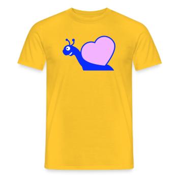 Snail Heart Snail Shell Cute Love Romantic - Men's T-Shirt - yellow - Front - AI Model Male 178 dark (178cm)