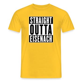 Straight outta Eisenach (colors changeable) - Men's T-Shirt - yellow - Front - AI Model Male 178 dark (178cm)