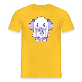 Éléphant Halloween Fantôme - T-shirt homme - jaune - Devant - AI Model Male 178 dark (178cm)