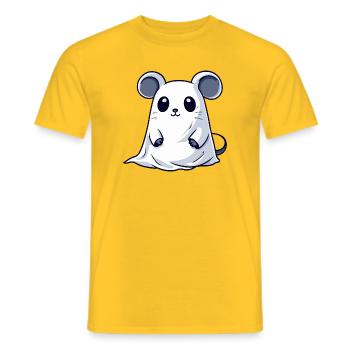 Mouse Halloween Ghost - Men's T-Shirt - yellow - Front - AI Model Male 178 dark (178cm)