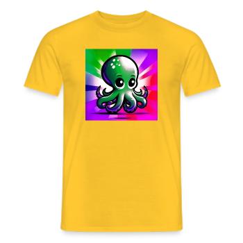 Pieuvre - T-shirt homme - jaune - Devant - AI Model Male 178 dark (178cm)