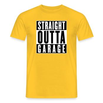 Straight outta Garage (Farben änderbar) - Männer T-Shirt - Gelb - Vorne - AI Model Male 178 dark (178cm)