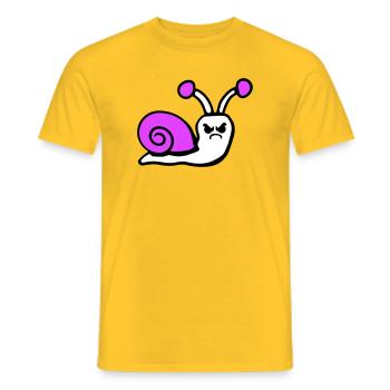 Snail angry angry angry unhappy upset - Men's T-Shirt - yellow - Front - AI Model Male 178 dark (178cm)