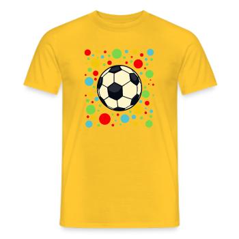Spotty Vivid Confetti Soccer Ball - Men's T-Shirt - yellow - Front - AI Model Male 178 dark (178cm)