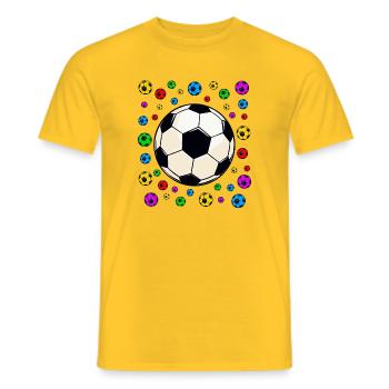 spotty Kaleidoscopic Soccer Burst - Men's T-Shirt - yellow - Front - AI Model Male 178 dark (178cm)