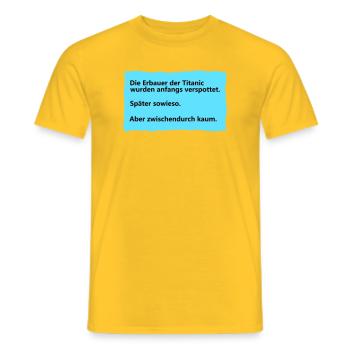 Titanic - Männer T-Shirt - Gelb - Vorne - AI Model Male 178 dark (178cm)