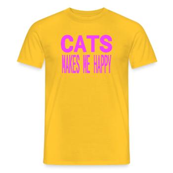 félin - T-shirt homme - jaune - Devant - AI Model Male 178 dark (178cm)