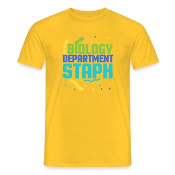 Biology Teacher Biologist Microbiology Biologist - Men's T-Shirt - yellow - Front - AI Model Male 178 dark (178cm)