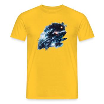Nebelstern Raumjäger, SciFi-Ufo - Männer T-Shirt - Gelb - Vorne - AI Model Male 178 dark (178cm)