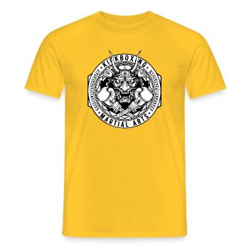 Kickbox Emblem Dämonenmaske - Männer T-Shirt - Gelb - Vorne - AI Model Male 178 dark (178cm)
