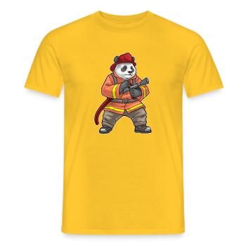 Panda Feuerwehrmann Feuerwehrschlauch Feuerwehr - Männer T-Shirt - Gelb - Vorne - AI Model Male 178 dark (178cm)