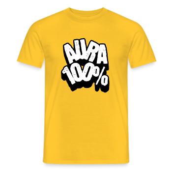 Aura 100 % - T-shirt homme - jaune - Devant - AI Model Male 178 dark (178cm)