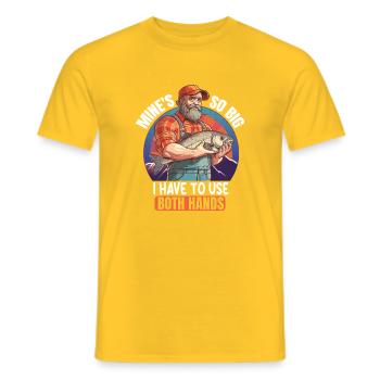 Angler saying with fish - Men's T-Shirt - yellow - Front - AI Model Male 178 dark (178cm)