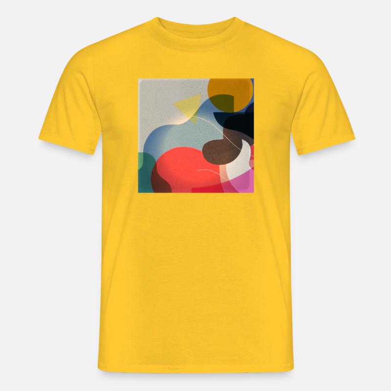 Composition de formes de couleurs abstraites - T-shirt homme - jaune