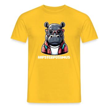 Hippo Hipster Plaid Lunettes Colorées - T-shirt homme - jaune - Devant - AI Model Male 178 dark (178cm)