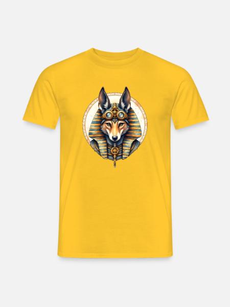 Egyptian Husky Steampunk Style - Men's T-Shirt - yellow