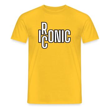 Ironic Bold Mono Typography - Men's T-Shirt - yellow - Front - AI Model Male 178 dark (178cm)