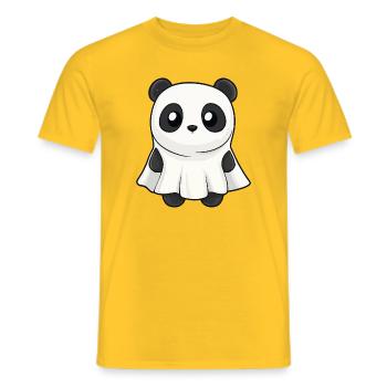 Panda Halloween fantôme - T-shirt homme - jaune - Devant - AI Model Male 178 dark (178cm)