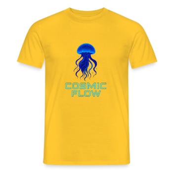 Cosmic Sea Jellyfish Neon - Men's T-Shirt - yellow - Front - AI Model Male 178 dark (178cm)