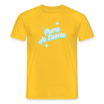 Paris I Love You - Himmelblau - Männer T-Shirt - Gelb - Vorne - AI Model Male 178 dark (178cm)