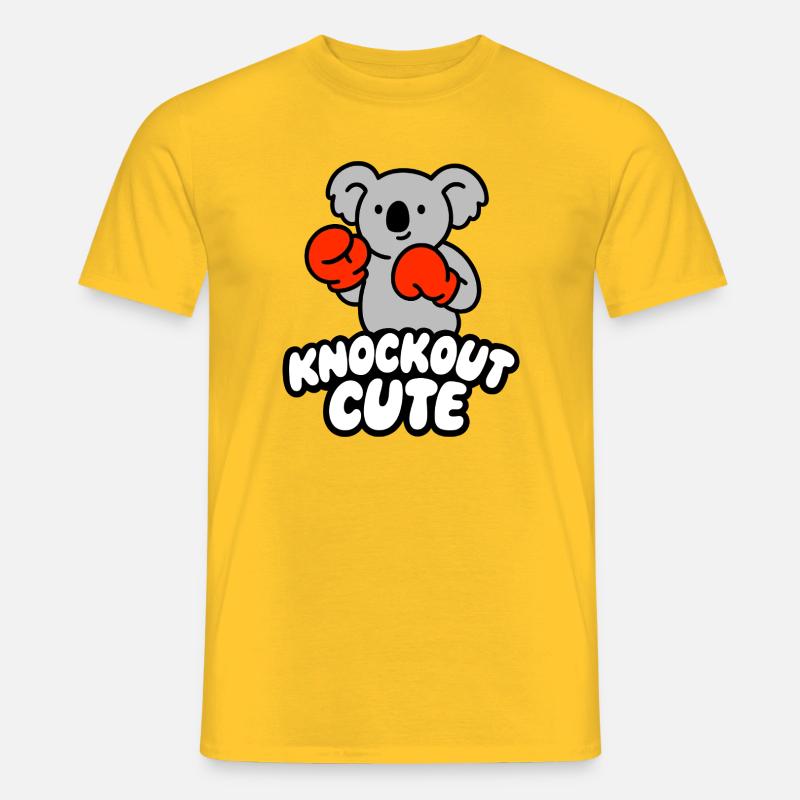 Knockout Cute Koala mit Boxhandschuhen - Männer T-Shirt - Gelb