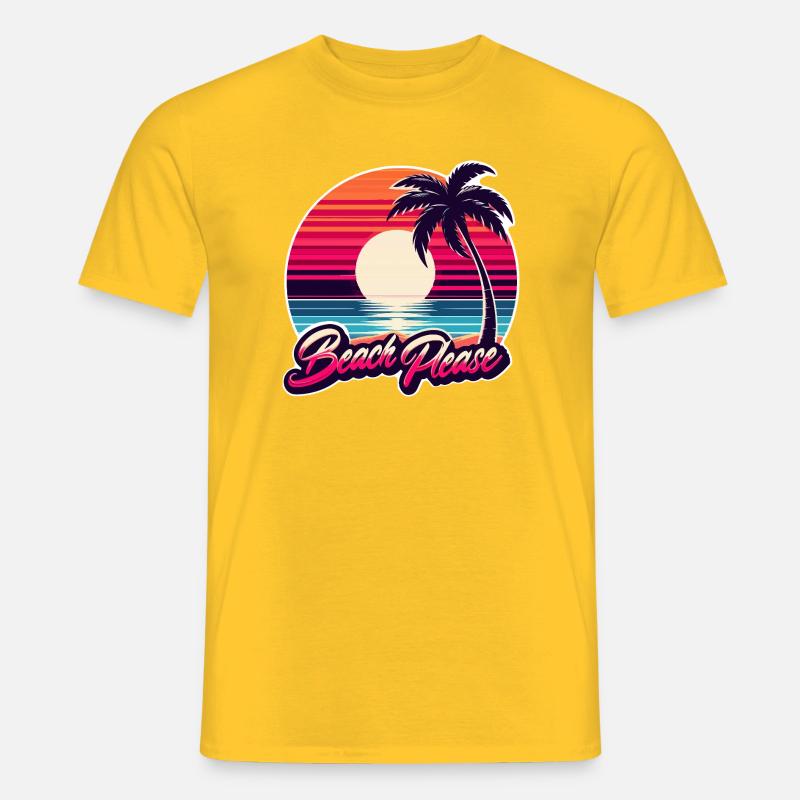 Strand Sunset Beach Bitte - Männer T-Shirt - Gelb