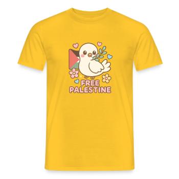 Palestine Libre - Free Palestine - T-shirt homme - jaune - Devant - AI Model Male 178 dark (178cm)