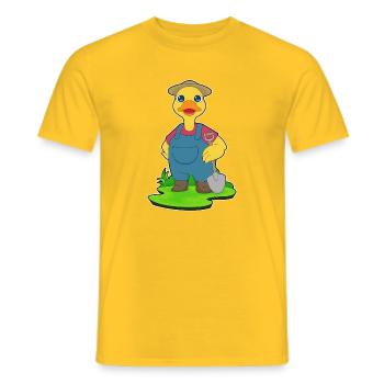 Ente Landwirt Schaufel Bauernhof - Männer T-Shirt - Gelb - Vorne - AI Model Male 178 dark (178cm)