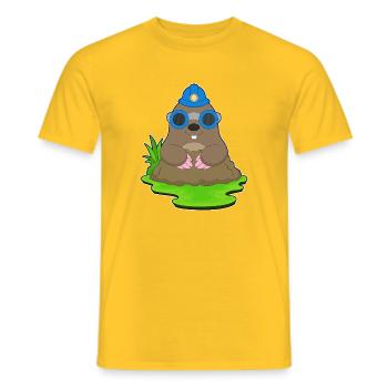 Mole Miner Mining Helmet Mining - Men's T-Shirt - yellow - Front - AI Model Male 178 dark (178cm)