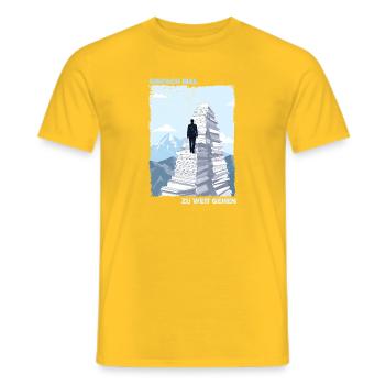 Climbing Papierberge - Men's T-Shirt - yellow - Front - AI Model Male 178 dark (178cm)