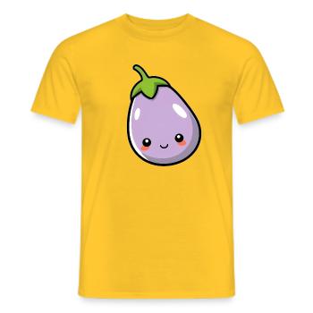 aubergine - T-shirt homme - jaune - Devant - AI Model Male 178 dark (178cm)