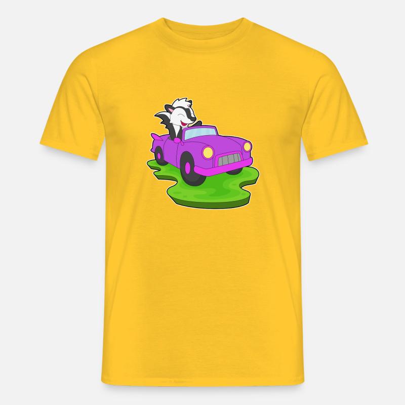 Faultier Auto - Männer T-Shirt - Gelb