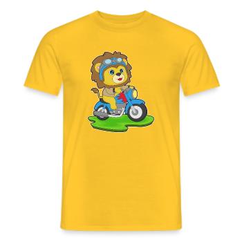 Moto Lion - T-shirt homme - jaune - Devant - AI Model Male 178 dark (178cm)