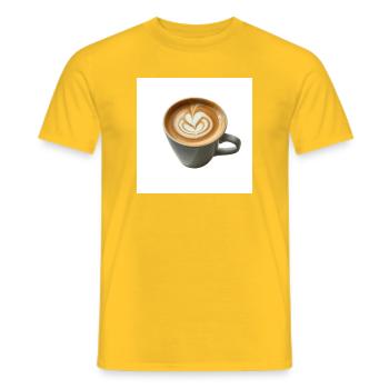 Latte Herzkunst Becherdesign - Männer T-Shirt - Gelb - Vorne - AI Model Male 178 dark (178cm)