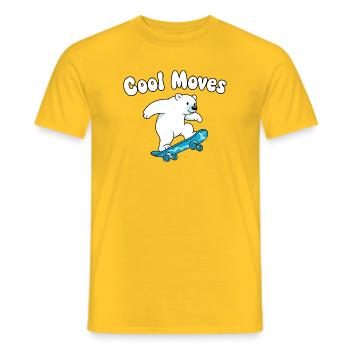 Cool Moves Eisbär Skateboard - Männer T-Shirt - Gelb - Vorne - AI Model Male 178 dark (178cm)