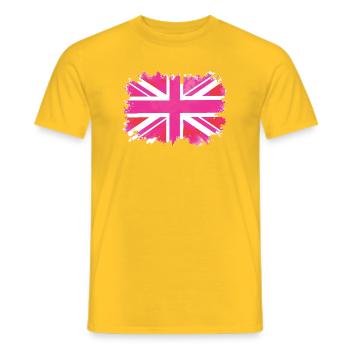 Pink Union Jack - Men's T-Shirt - yellow - Front - AI Model Male 178 dark (178cm)