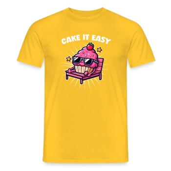 Cupcake Chill Cake Es ist einfach - Männer T-Shirt - Gelb - Vorne - AI Model Male 178 dark (178cm)
